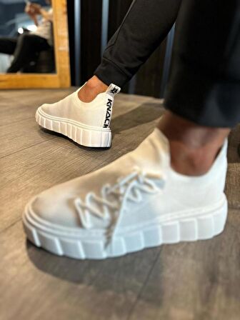 Knack Yüksek Taban Günlük Süet Ayakkabı 1025 Beyaz