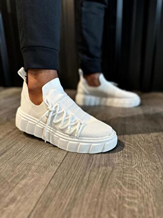 Knack Yüksek Taban Günlük Süet Ayakkabı 1025 Beyaz