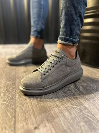 Knack Yüksek Taban Günlük Ayakkabı 044 Gri (Süet)