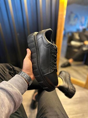 Knack Yüksek Taban Günlük  Ayakkabı 144  Siyah (Siyah Taban)