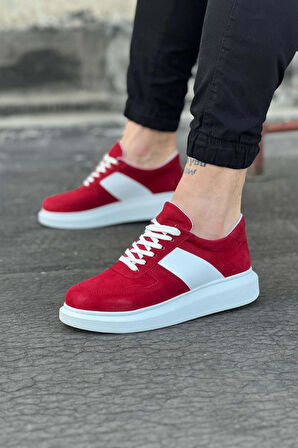  WG011 Kırmızı Süet Erkek Casual Ayakkabı
