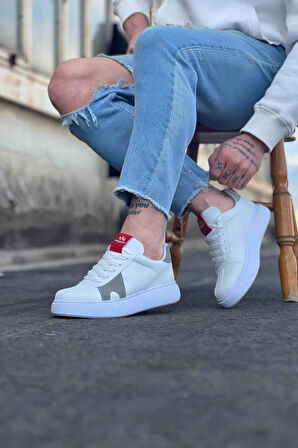  WG040 Beyaz Gri Erkek Casual Ayakkabı
