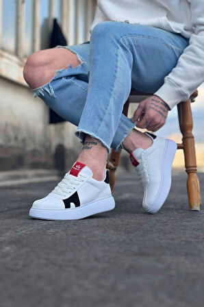  WG040 Beyaz Siyah Erkek Casual Ayakkabı