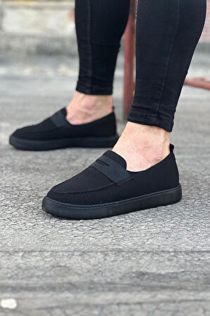  WG061 Kömür Triko Babet Erkek Casual Ayakkabı