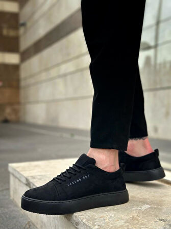 BA0104 Bağcıklı Siyah Süet Spor Klasik Erkek Ayakkabı