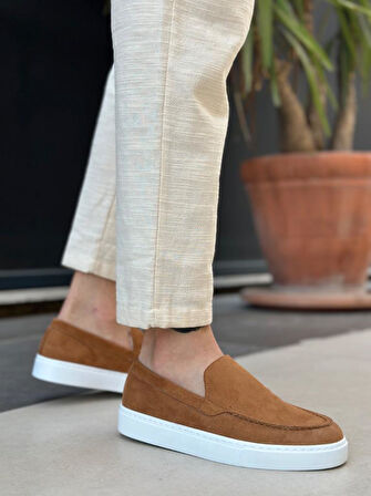 BA0241 Bağcıksız Yüksek Taban Taba Süet Erkek Ayakkabı