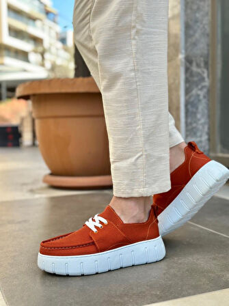 BA0676 BOA Turuncu Keten Yüksek Taban Erkek Yazlık Ayakkabı