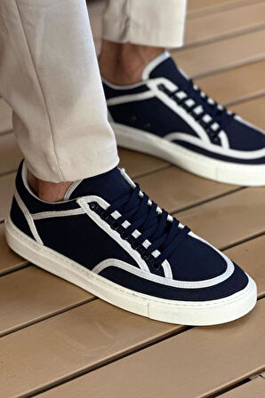CH2505 - Keten Erkek Ayakkabı Lacivert Beyaz