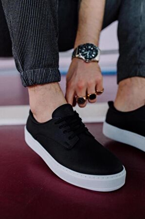 Knack Günlük Ayakkabı 077 Siyah (Beyaz Taban)