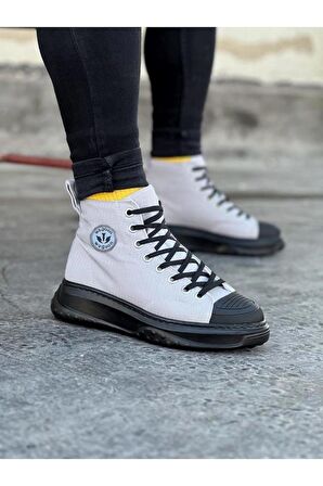 Wagoon WG017 Gri Siyah Erkek Yarım Bilek Casual Ayakkabı