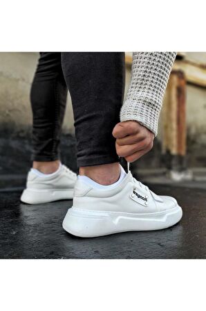 Wagoon WG018 Beyaz Erkek Yüksek Taban  Ayakkabı