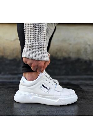 Wagoon WG018 Beyaz Erkek Yüksek Taban  Ayakkabı