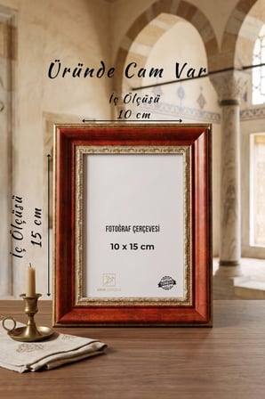 Hürrem Sultan Serisi 10 x 15 İşlemeli Eskitme Fotoğraf Çerçevesi Camlı Dekoratif Duvar & Masa Tipi Plastik Çerçeve