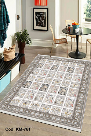 Pamuk Dokuma Taban Kaymaz Yıkanabilir Klasik Desenli  Salon Halısı Mutfak Halısı Koridor Halısı