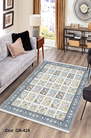 Pamuk Dokuma Taban Kaymaz Yıkanabilir Klasik Desenli  Salon Halısı Mutfak Halısı Koridor Halısı