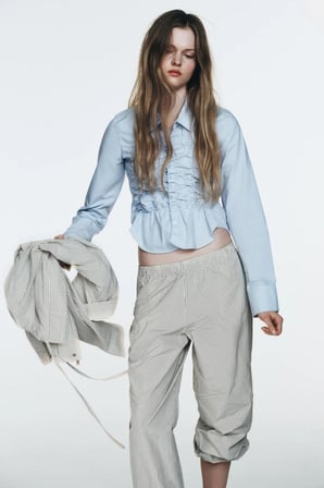 ALLBUCKS ZARA Kareli Naylon Şalvar Pantolon ABZRA00176