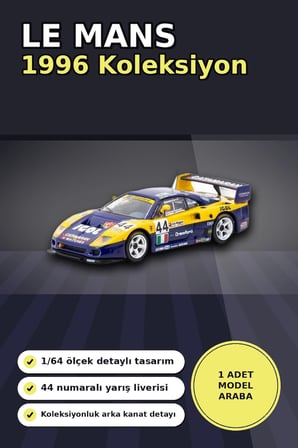 Eco Lounge 1/64 Ferrari F40 GTE 24h of Le Mans 1996 Diecast Model Araba BX-313349