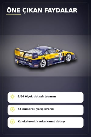 Eco Lounge 1/64 Ferrari F40 GTE 24h of Le Mans 1996 Diecast Model Araba BX-313349