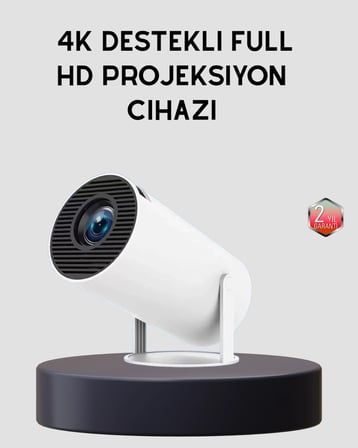 Ev Sineması Projeksiyon Cihazı – 160 ANSI Lümen, 4K Uyumlu ve Kablosuz Görüntü Aktarımı