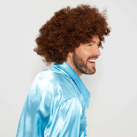 Kahve Renk Kıvırcık Afro Bonus Peruk Bx40