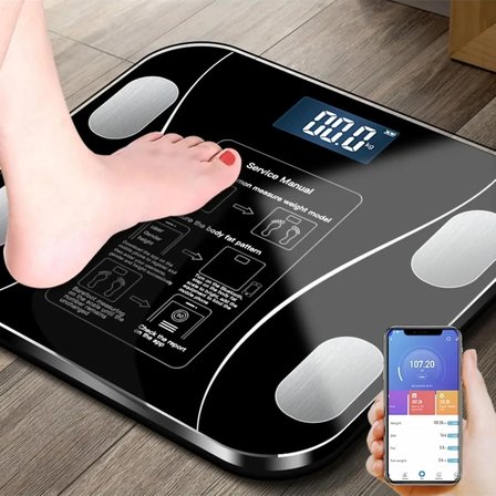 Yağ Ölçer Fonksiyonlu Dijital Baskül Elektronik Tartı Akıllı Bluetooth Lcd Dijital Ekran Ev Vücut Bx40