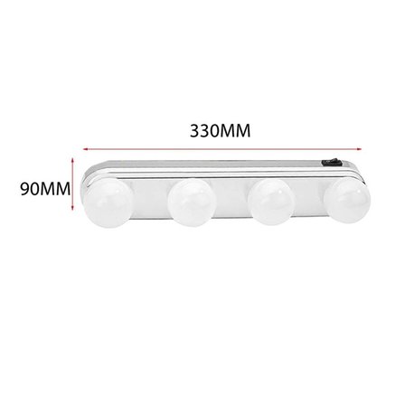 Kablosuz Parlak Banyo Stüdyo Makyaj Aynası Işığı Pilli Vantuzlu Taşınabilir 4 Led Ampul Bx40