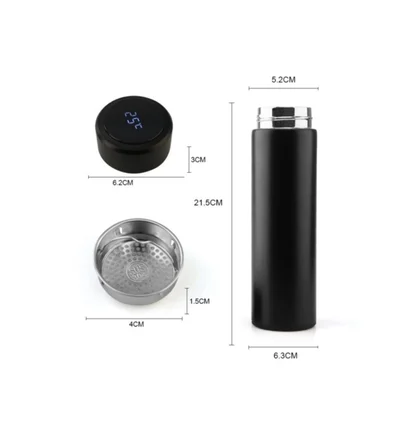 Dijital Sıcaklık Göstergeli Renkli Çelik Termos - 500 Ml Bx40