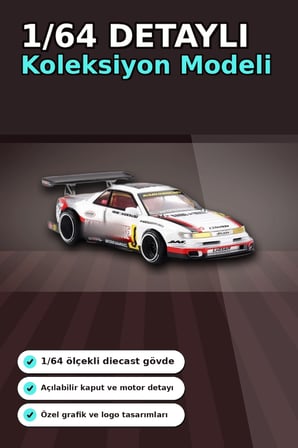 Kaido House 1/64 Diecast Nissan Silvia S13-R Circuit Spec V1 Metal Model Araba BX-313374
