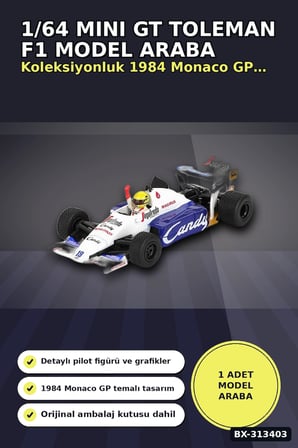 Diecast 1/64 Formula 1 Toleman TG184 Senna 1984 Monaco Podyum Model Araba BX-313403