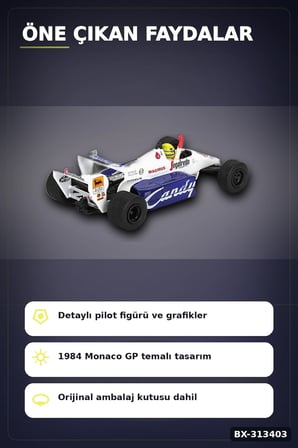 Diecast 1/64 Formula 1 Toleman TG184 Senna 1984 Monaco Podyum Model Araba BX-313403