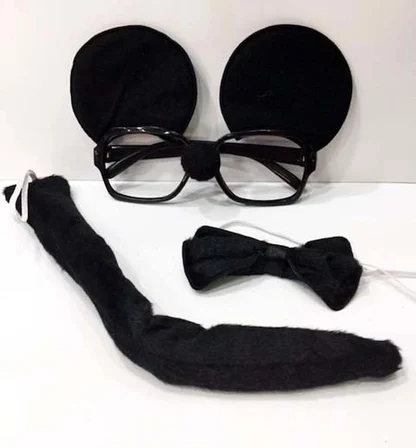 Mickey Mouse Gözlüğü Papyonu Kuyruğu Seti Bx40
