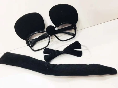 Mickey Mouse Gözlüğü Papyonu Kuyruğu Seti Bx40