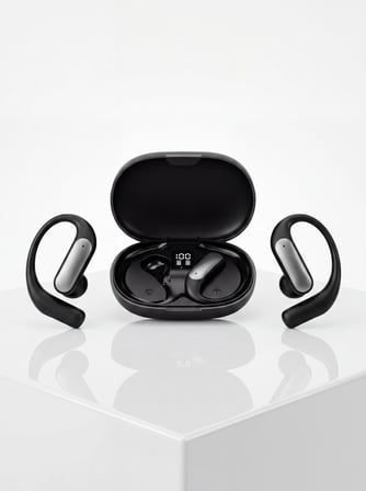 Kablosuz Spor Kulaklığı Kulak Kancalı Bluetooth Kulaklık Şarj Kutulu