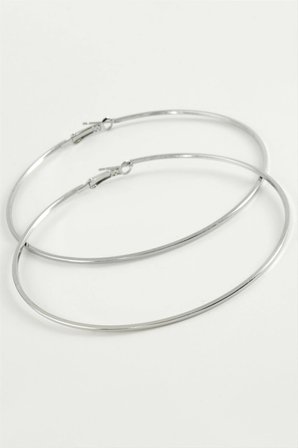 Ezme Çizgili Metal Halka Küpe 8-9-10 cm