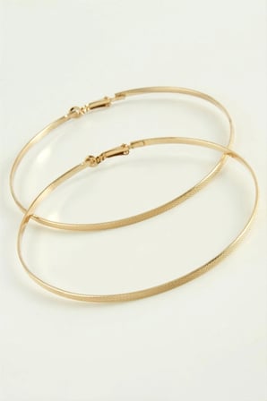 Noktalı Metal Halka Küpe 8 cm