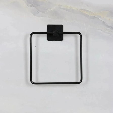 Kendiliğinden Yapışkanlı Siyah Paslanmaz Metal Kare Havluluk Bx40