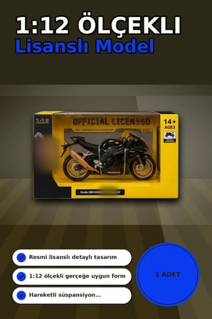 Spor Motosiklet Modeli 1/12 Ölçekli - Honda CBR1000RR R Fireblade Minyatür, Koleksiyonluk BX-313416