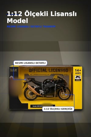 Spor Motosiklet Modeli 1/12 Ölçekli - Honda CBR1000RR R Fireblade Minyatür, Koleksiyonluk BX-313416