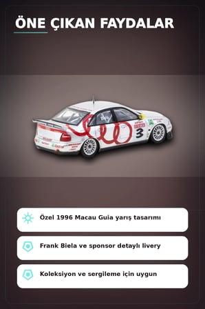 Frank Biela 1996 Macau Galibi 1/64 Diecast Model Araba - Audi A4 Quattro BX-313338
