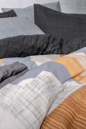 Eco Lounge Modern Çift Kişilik Nevresim Takımı Giorno Gri