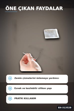 Kaydırmaz Silikon Masa Koltuk Koruyucu Ped 4 Adet Mobilya Beyaz Eşya İçin BX-313528