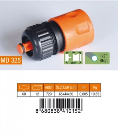 1/2 Hortum Bağlantı Adaptörü Stoplu Bx40