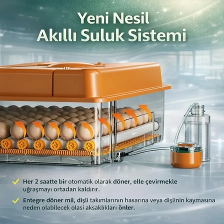 FX100 Tam Otomatik Kuluçka Makinesi – 100 Yumurta Kapasiteli | Yeni Nesil Havalandırma | Otomatik Motorlu Su Alma Sistemi | Dijital Isı ve Nem Kontrolü