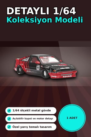 KaidoHouse 1/64 Ölçekli Toyota AE86 Sprinter Trueno Diecast Model Araba ADVAN Lastik BX-313325