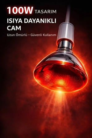 100W Isıtıcı Ampul Kırmızı Isı Lambası Civciv Kümes Kuluçka E27 Duy Isıtma Ampulü