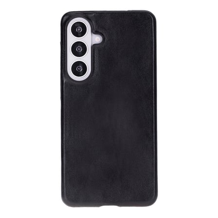 Galaxy S26 için, Hakiki Deri, El Yapımı Kılıf, İç Yüzeyi Kadife, Kömür Siyahı