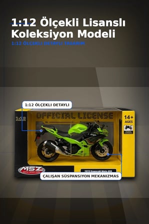 Detaylı 1/12 2023 Kawasaki Ninja 400 Motosiklet - Koleksiyonluk Tekli Paket BX-313415