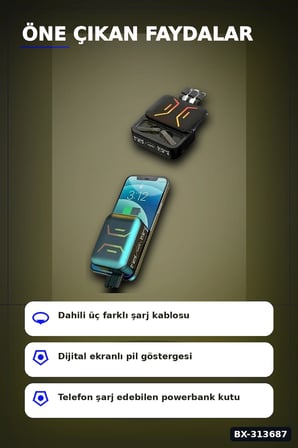 Bluetooth 5.2 Oyun Kulaklığı Dahili Powerbank Kablolu Ve Kablosuz Düşük Gecikme 1 Adet BX-313687