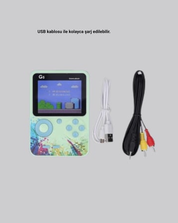 500 Oyunlu G5 Retro Mini Oyun Konsolu 3 İnç Ekran ve TV Desteği