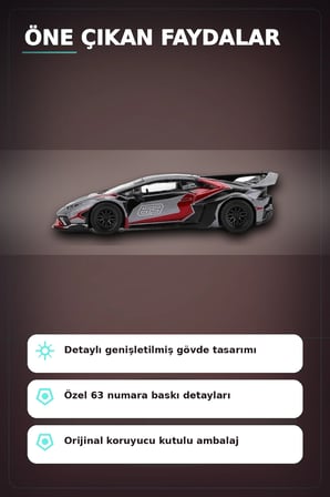 1/64 Metal Diecast LB Works Lamborghini Huracan GT Ronin - Tekli Koleksiyonluk Model Araba BX-313399